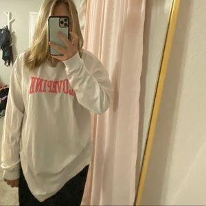 Long sleeve white T-shirt PINK